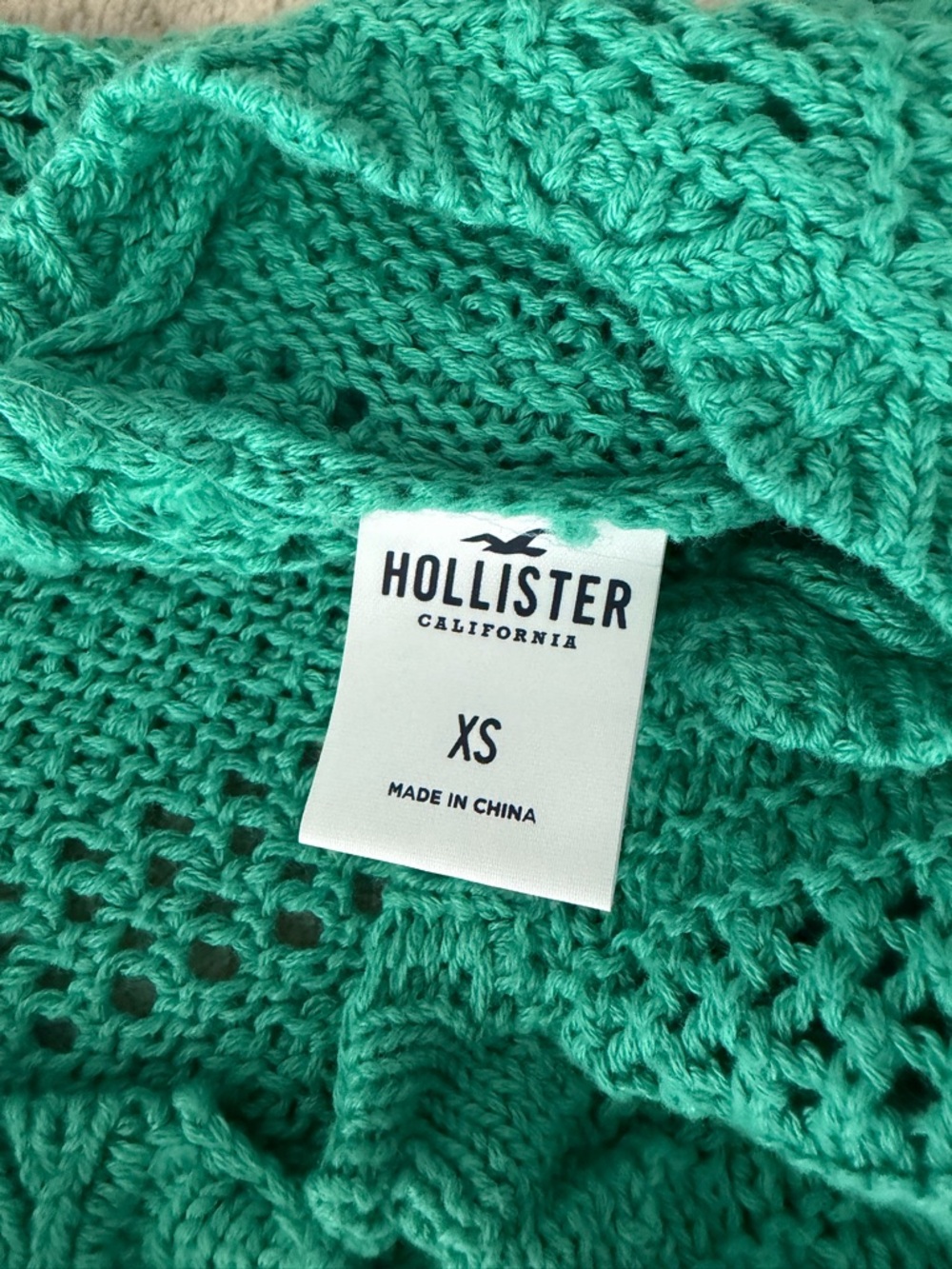 Hollister Bright Teal Crocheted Knit Top - Picture 2 of 3